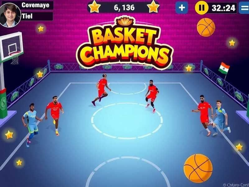 Basket Stars Champions game screenshot with Indian players